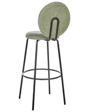 Set of 2 Bar Chairs EMERY Boucle Light Green_913951