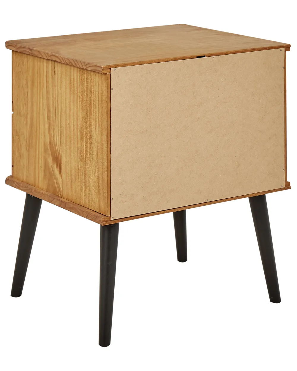 2 Drawer Bedside Table TIMMINS Pine Wood Brown_936598