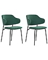 Conjunto de 2 sillas de comedor KENAI Tela Verde oscuro