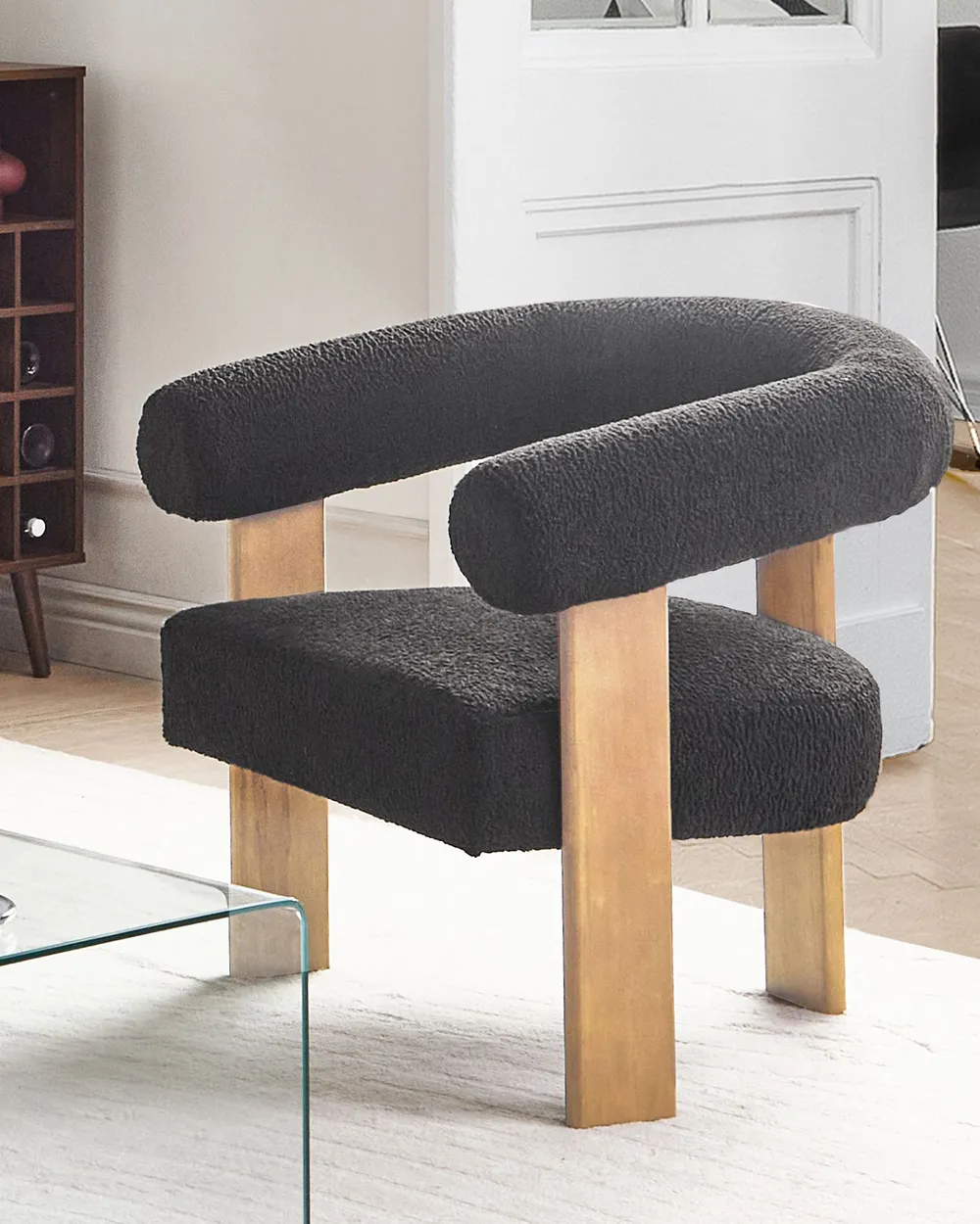 Křeslo ILBRO Buklé Černá/Světle hnědá