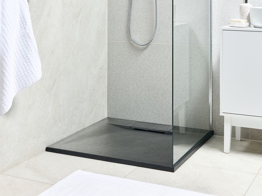 Duschwanne AZZURRO 80 x 80 x 3 cm Schwarz