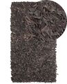 Leather Area Rug 80 x 150 cm Dark Brown MUT_220593