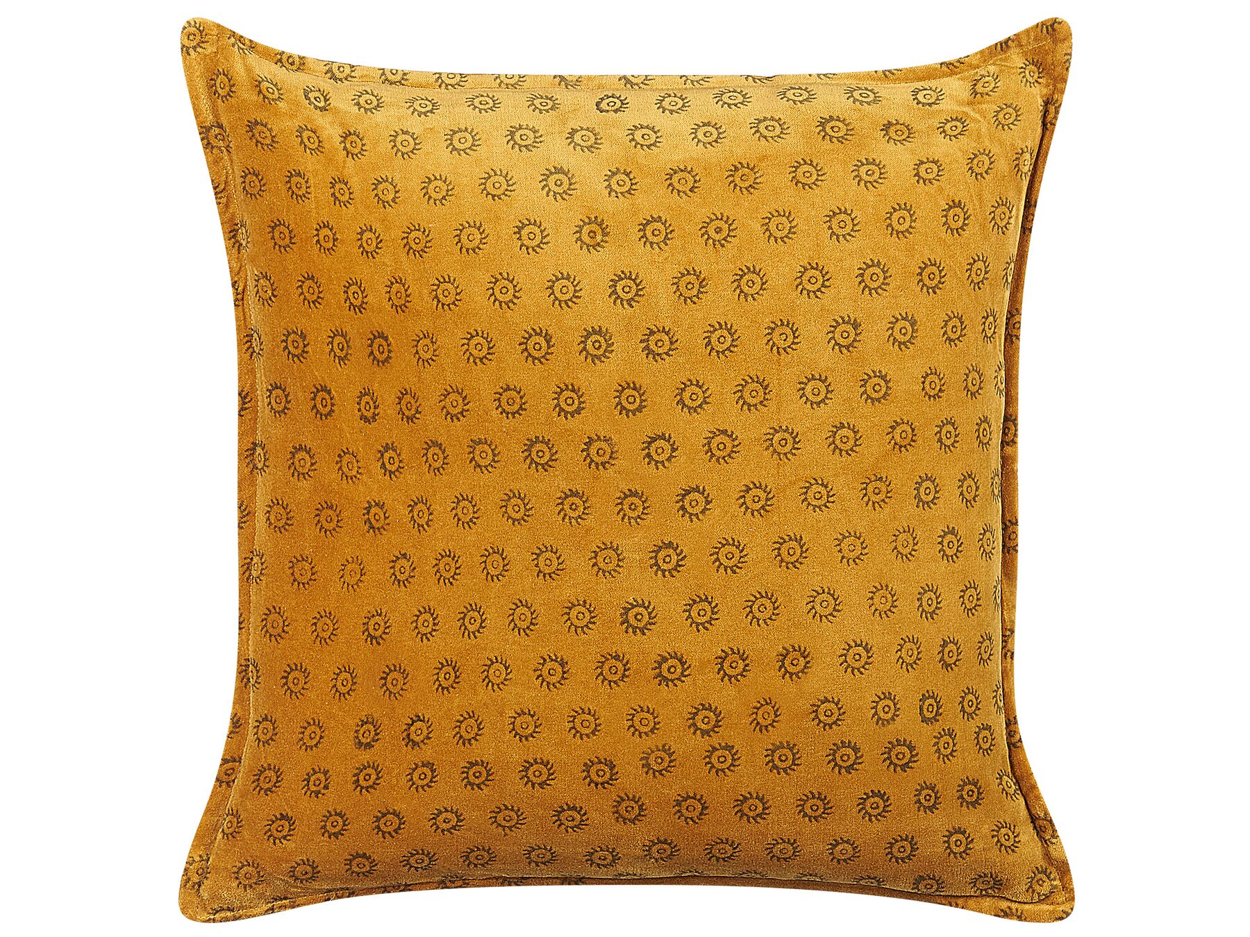 Velvet Cushion Sun Pattern 45 x 45 cm Yellow RAPIS_838457