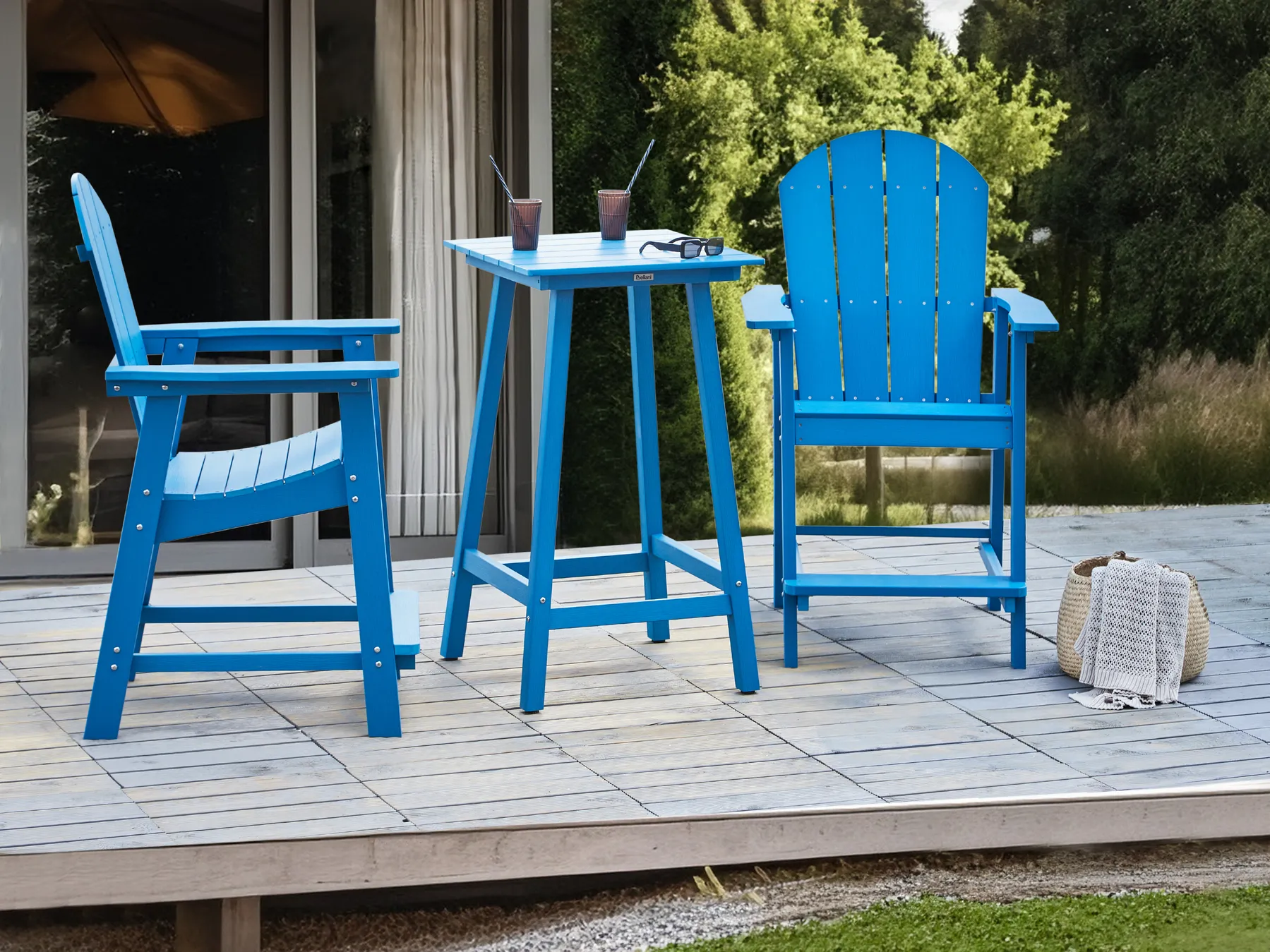 Garden Bar Table ADIRONDACK 60 cm 59 cm Synthetic Material Blue_938540