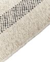 Teppich Wolle cremeweiß / schwarz 140 x 200 cm Streifenmuster Kurzflor TACETTIN_847203