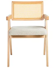 Set di 2 sedie da pranzo AVA Legno Marrone chiaro/Beige_975883