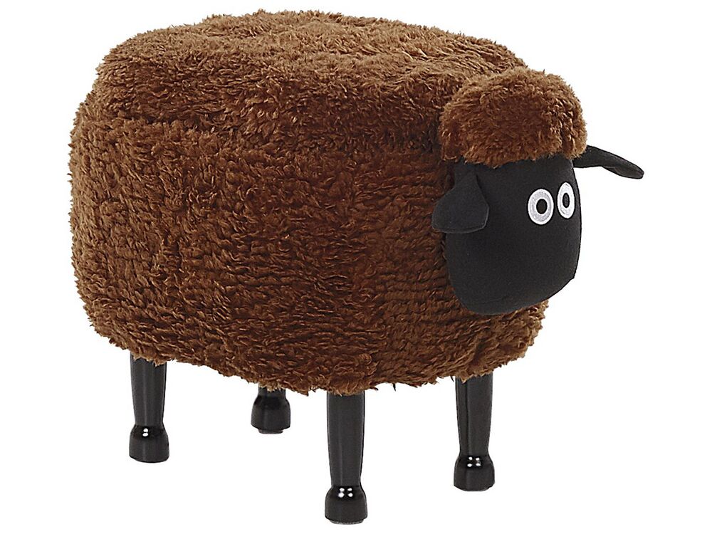 Pouf animaletto contenitore SHEEP Pecora Tessuto Marrone