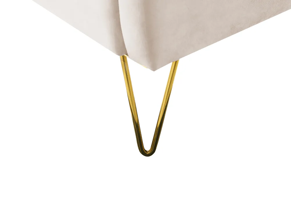 Bed Velvet AMBILLOU 160 x 200 cm (EU King Size) Light Beige_857637