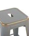 Zestaw 2 stołków barowych metalowych 60 cm srebrno-złoty CABRILLO_763301