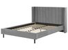 Bed fluweel grijs 160 x 200 cm VILLETTE_930515