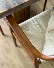 Set van 2 eetkamerstoelen OAKDALE Hout Donkerbruin/beige_1005800