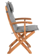 Set of 2 Garden Chairs with Cushions MAUI Acacia Wood Grey_755742