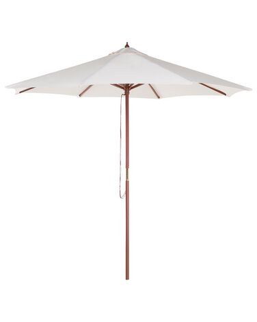 Parasol de jardin en bois avec toile beige clair ⌀ 270 cm TOSCANA