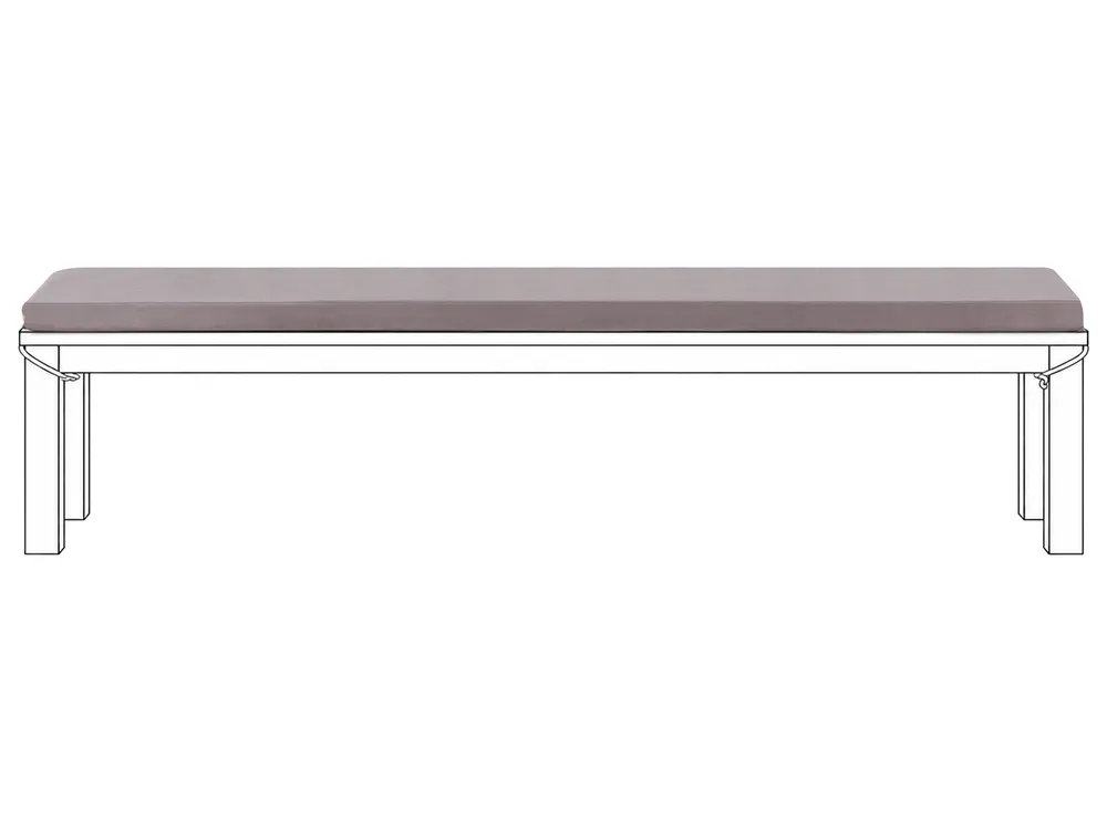 Bench Seat Pad Cushion MONSANO 168 x 35 cm Grey