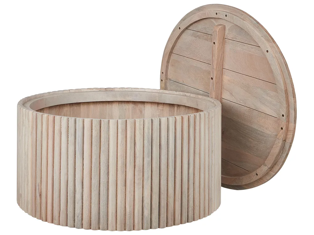 Coffee Table KIRKWOOD with Storage Mango Wood Light Brown_906687