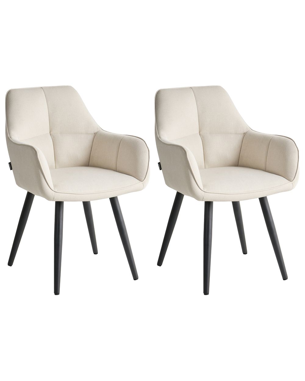 Esszimmerstuhl 2er Set TIRANO Kunstleinen Hellbeige