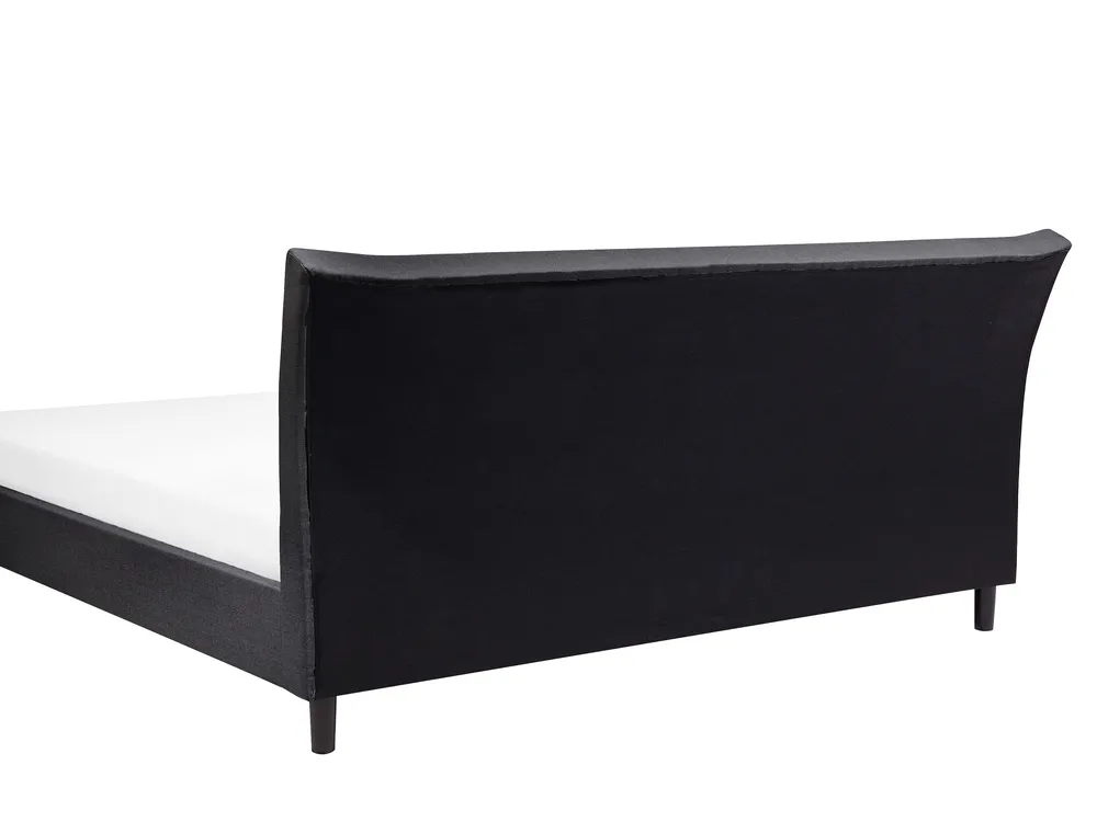 Bett mit Lattenrost Stoff SAVERNE 160 x 200 cm Dunkelgrau_708222