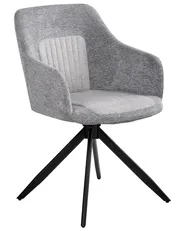 Set of 2 Dining Chairs Swivel LIKELY Fabric Grey_1042416