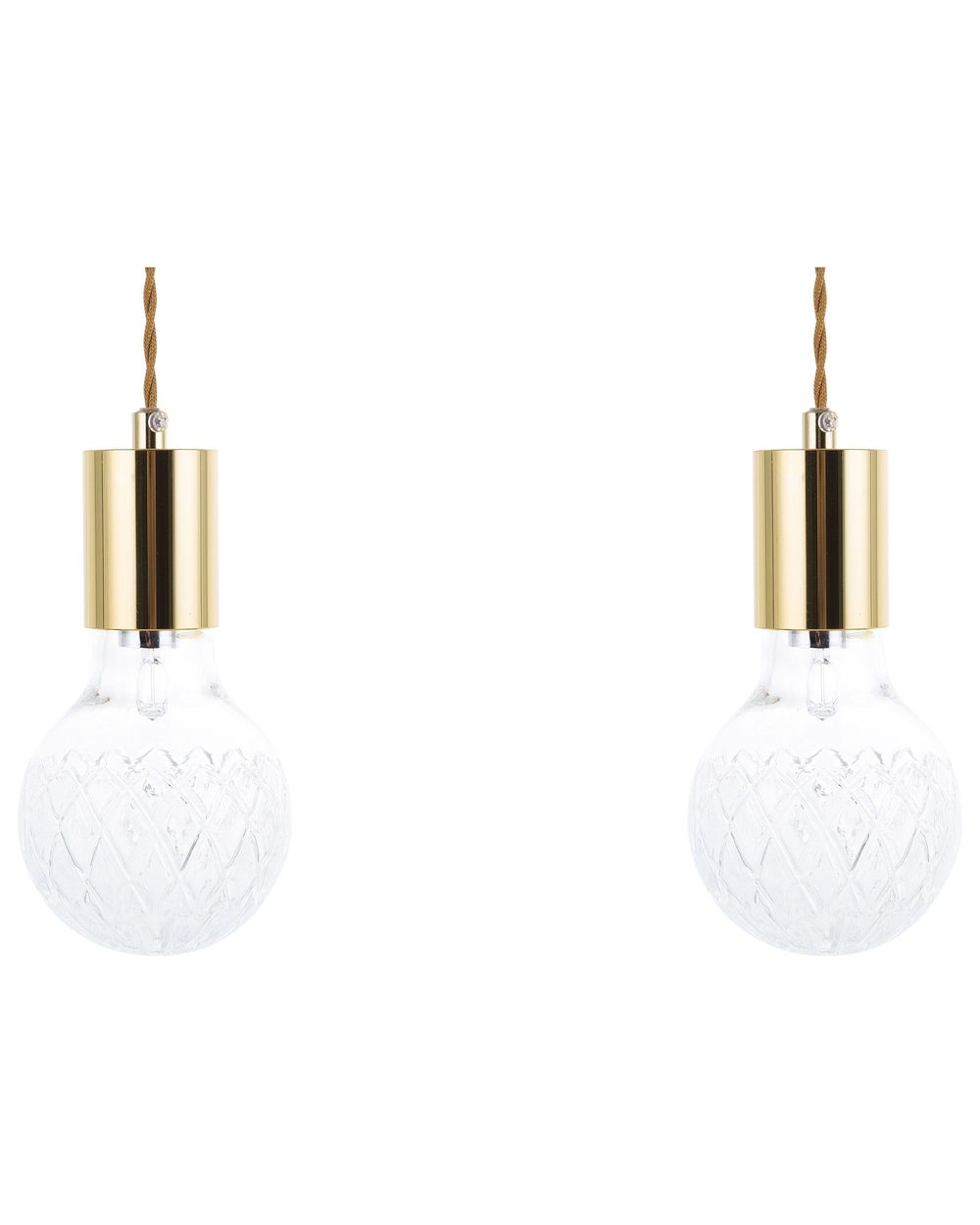 Lot de 2 lampes suspendues ANZA Verre Doré