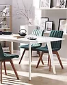 Set of 2 Dining Chairs CALGARY Fabric Dark Green