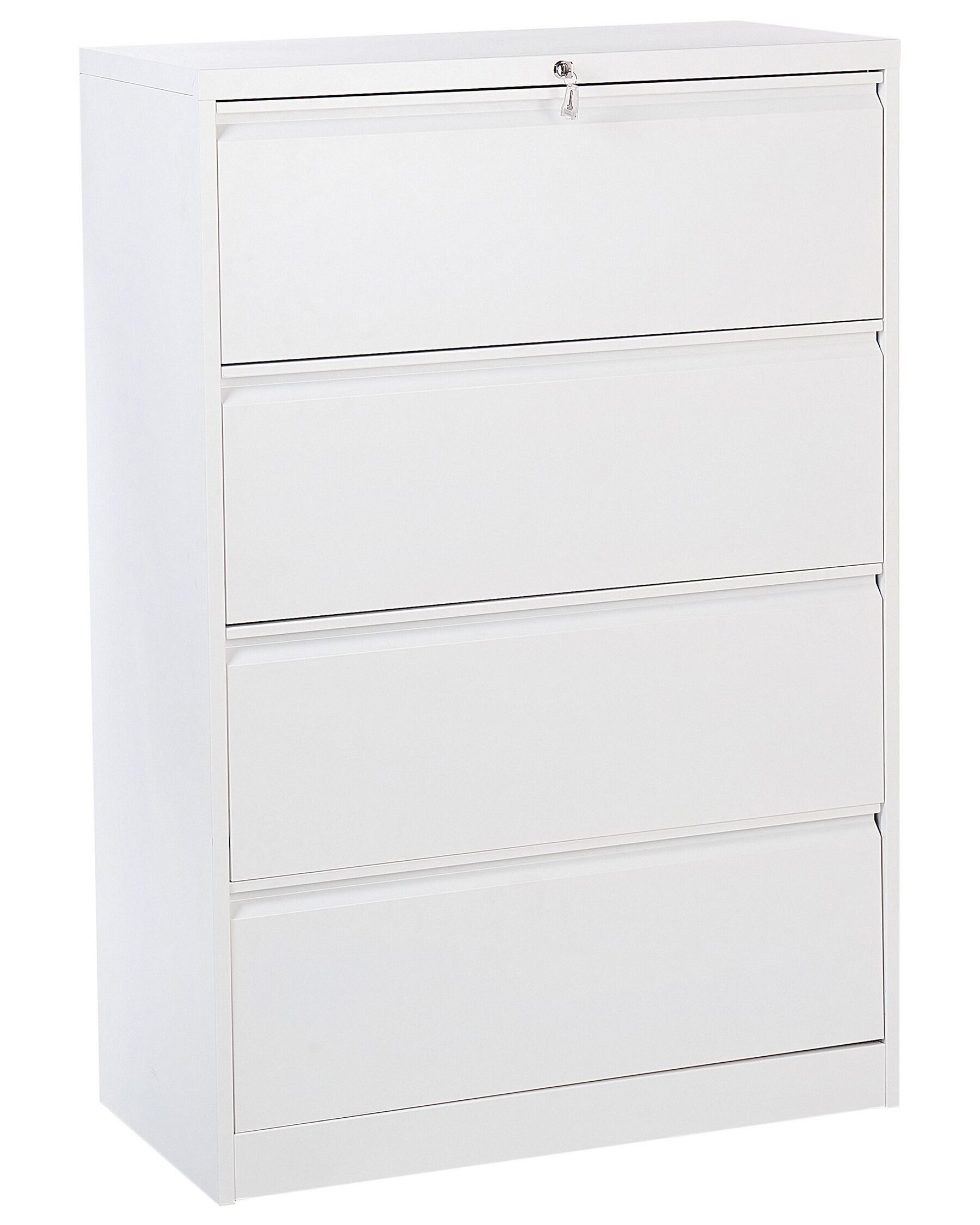 Armoire de rangement à 4 tiroirs en métal blanc HALITE_929540