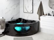 Baignoire d'angle à remous avec LED CACERES 211 x 150 cm Blanc