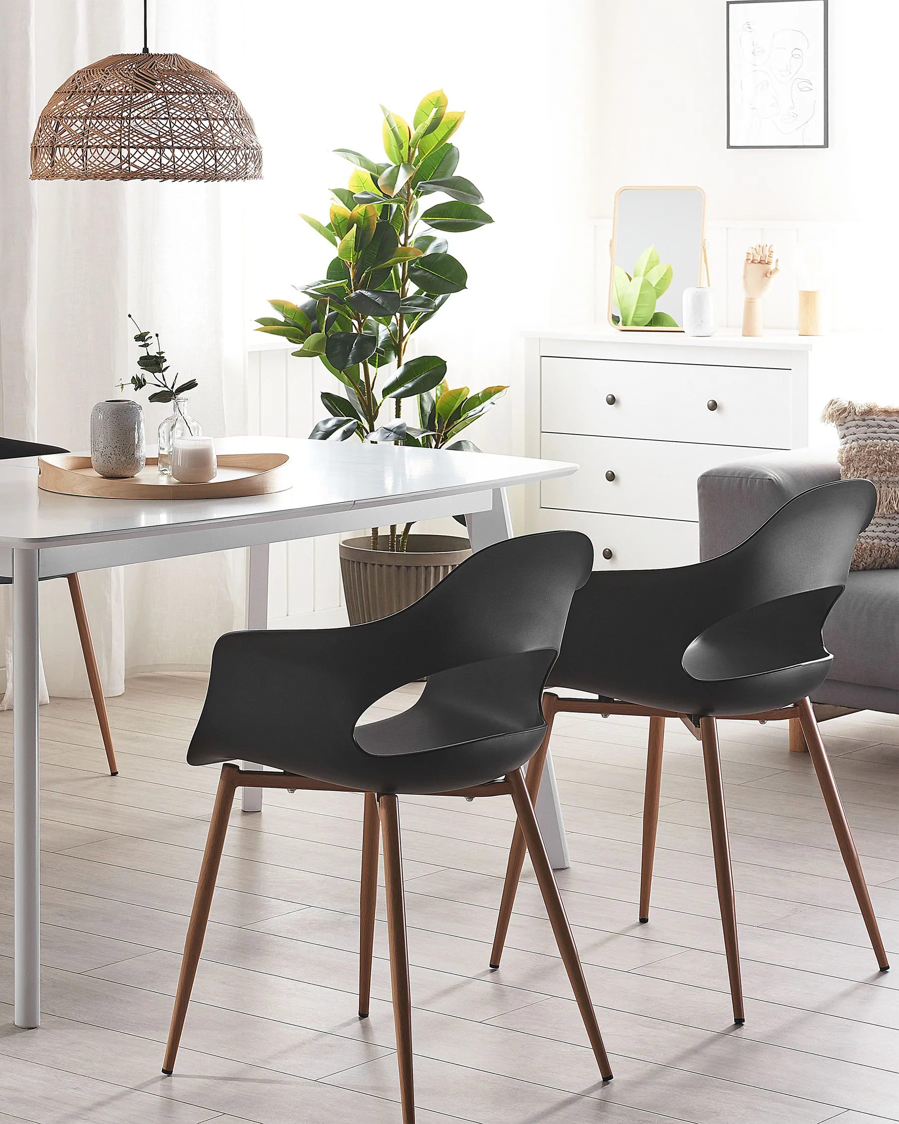 Set di 2 sedie da pranzo UTICA Nero_775249