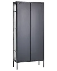 Witryna ze szklaną gablotą FOXTON 80 cm Metal Czarny_850356