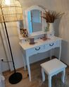 4 Drawers Dressing Table with Mirror and Stool White FLEUR _847919