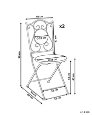 Set de 2 scaune de grădină SIROLO Pliabil Metal Alb/Albastru_1155862