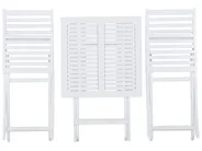 Bistro Set Folding FIJI Acacia Wood White_674197