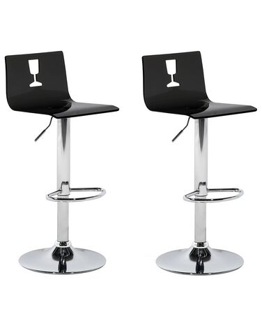 Set de 2 chaises de bar transparentes noires BUSAN