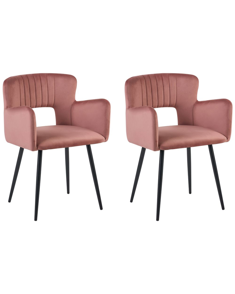Set van 2 eetkamerstoelen SANILAC Fluweel Pastelroze