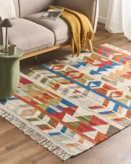 Rug KAGHSI Multicolour 140 x 200 cm Kilim Wool_1073015