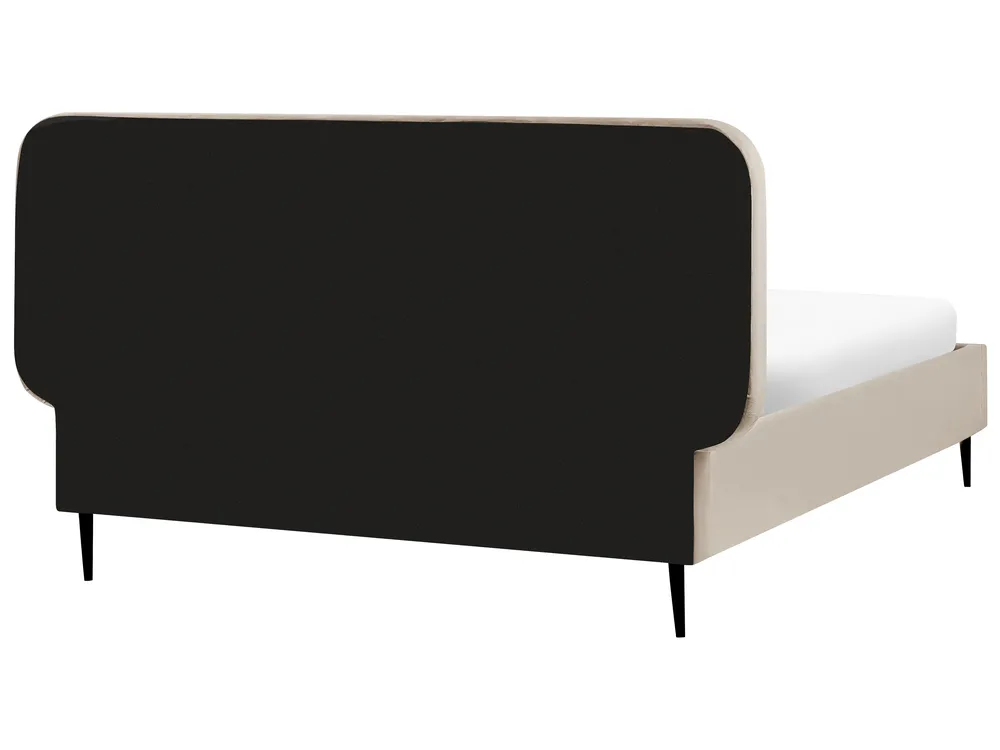 Bett mit Lattenrost Samtstoff BRIN 140 x 200 cm Taupe_942104