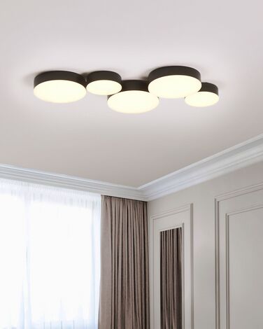 5 Light Metal LED Ceiling Lamp Black LUGA