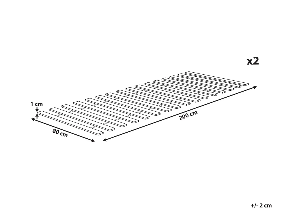 Estrado de cama com ripas 160 x 200 cm BLANZAC_1004426