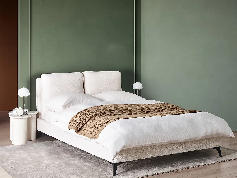 Bed Boucle MELLE 140 x 200 cm (EU Double) Off-White_1184517