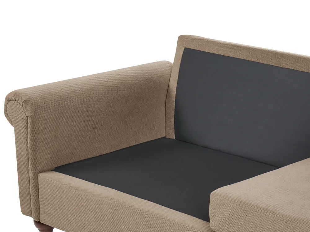 Living Room Set 5 Seater GINNERUP Fabric Brown_1035566