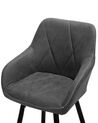 Set of 2 Fabric Bar Chairs Grey DARIEN_724502