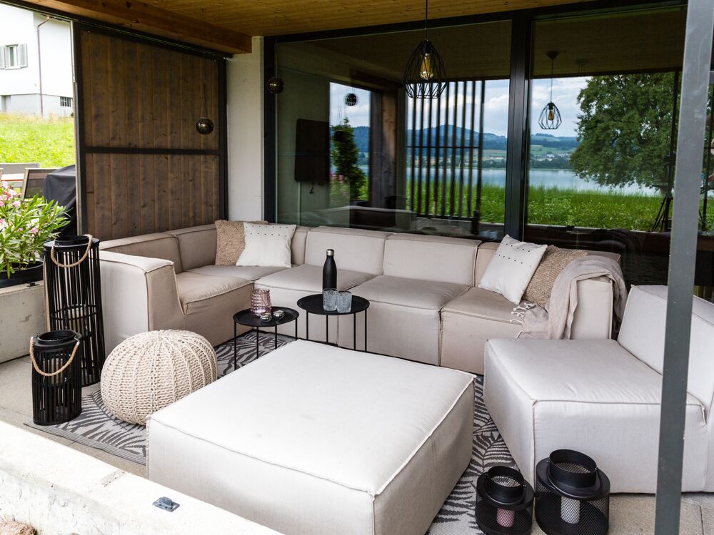 Set 2 Tavolini In Metallico Nero Con Ripiano Vetro | 35x35x35 Cm E 40x40x40 Cm - Foto 3