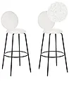 Set of 2 Bar Chairs EMERY Boucle White