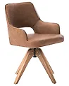 Dining Chair Swivel MORAVIA Faux Leather Brown