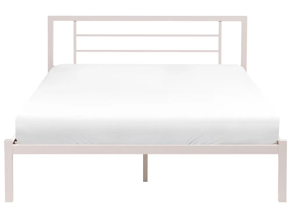 Cama Metal CUSSET 160 x 200 cm Creme claro_1162082
