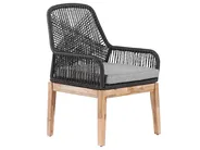 Garden Dining Set 4 Seater OLBIA with Cushions Concrete Black_809621