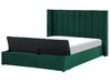 Sametová vodní postel s úložným prostorem 160 x 200 cm zelená NOYERS_915092