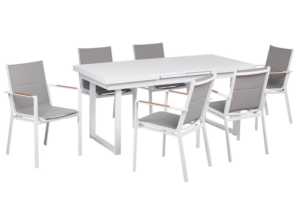 Set da pranzo da giardino 6 posti VALCANETTO/BUSSETO Metallo Grigio