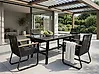 Garden Dining Table CANETTO 150 cm 90 cm Glass Black