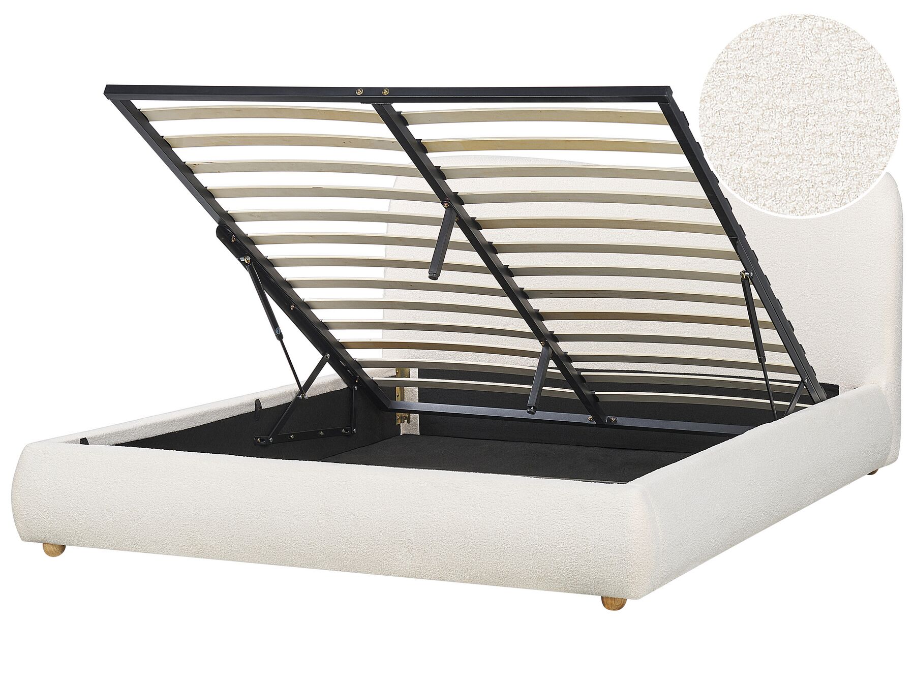 Buklé posteľ s úložným priestorom 160 x 200 cm biela BLAGNAC_897406