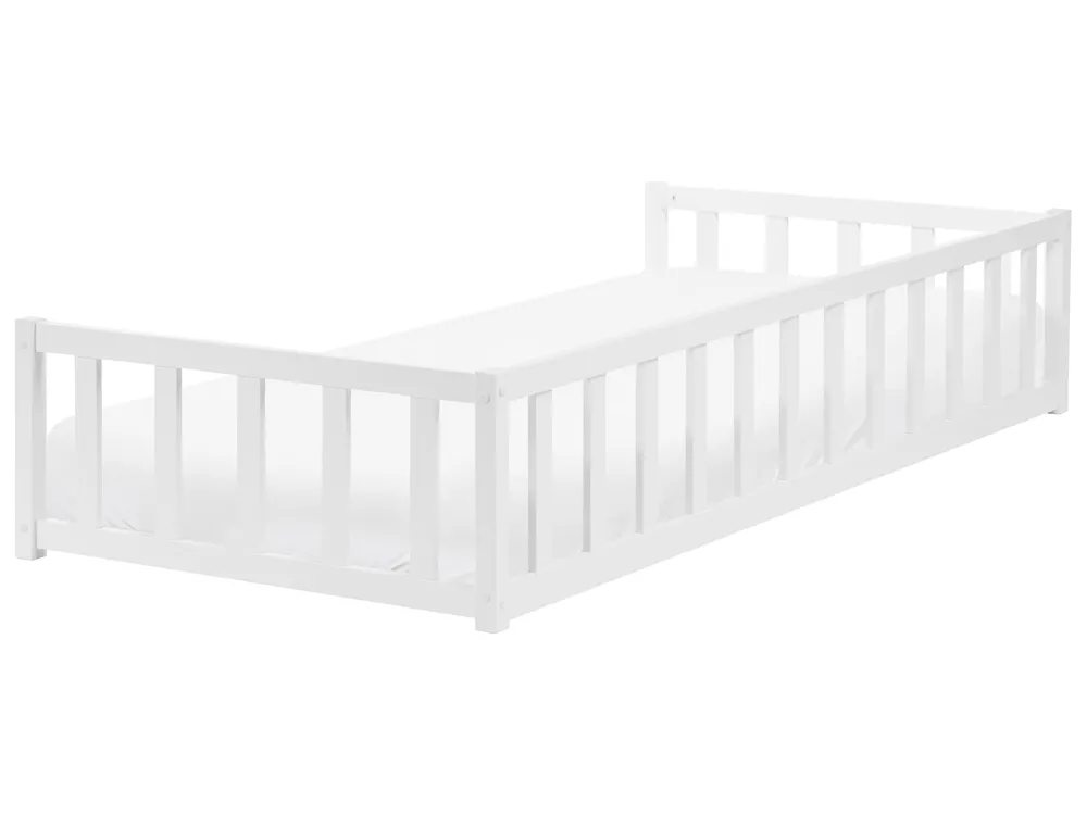 Kids Bed Pine Wood AURIBEAU 90 x 200 cm (EU Single) White_1051132